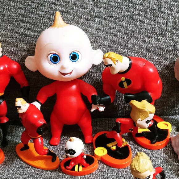 Vintage Incredibles Action Figures Set of 12 Edna Bob Jack-Jack Dash (mt1) - Picture 3 of 6